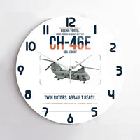 Thumbnail for Boeing Vertol CH-46E Sea Knight design on white no frame wall clock
