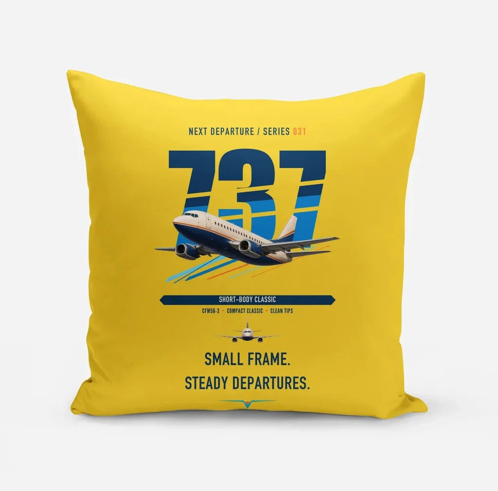 Boeing 737-500 Classic design on yellow pillow