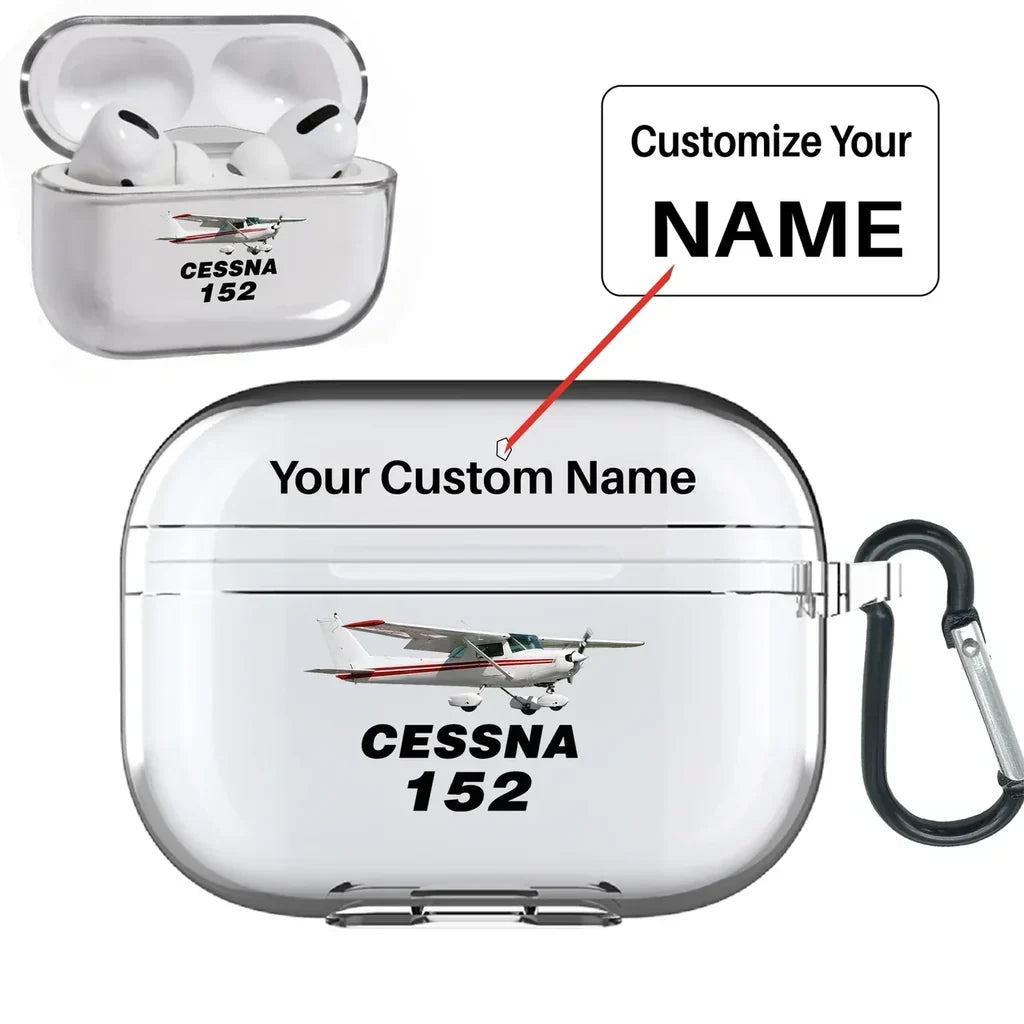 The Cessna 152 AirPods Pro transparent case - With Buckle +Name