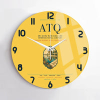 Thumbnail for Sri Guru Ram Dass Jee International Airport Amritsar (ATQ) design on yellow no frame wall clock