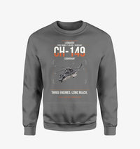 Thumbnail for Leonardo CH-149 Cormorant design on gray sweatshirt