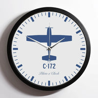 Thumbnail for Cessna C-172 aviation design on premium wood and metal wall clock.