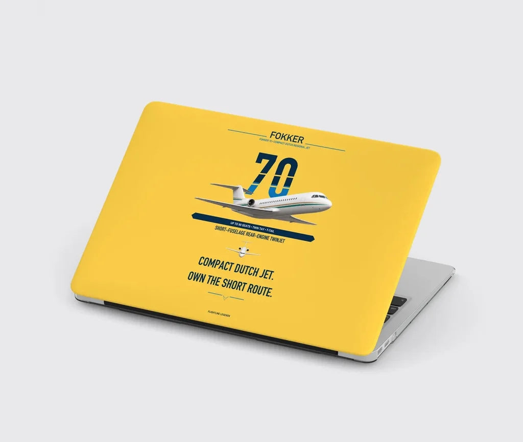 Fokker 70 design on yellow MacBook case