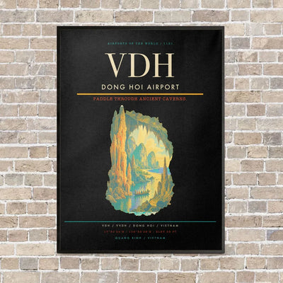 Dong Hoi Airport VDH vertical canvas print - framed - black background