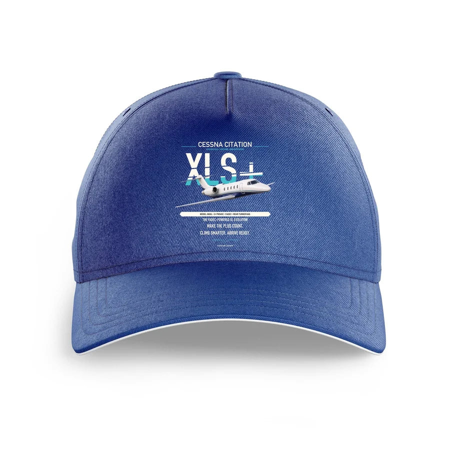 Cessna Citation XLSPlus design on blue printed hat