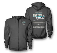 Thumbnail for Cessna Citation Encore+ design on dark gray premium zipped hoodie, double-side print