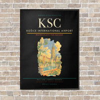 Thumbnail for Košice International Airport KSC vertical canvas print - framed - black background