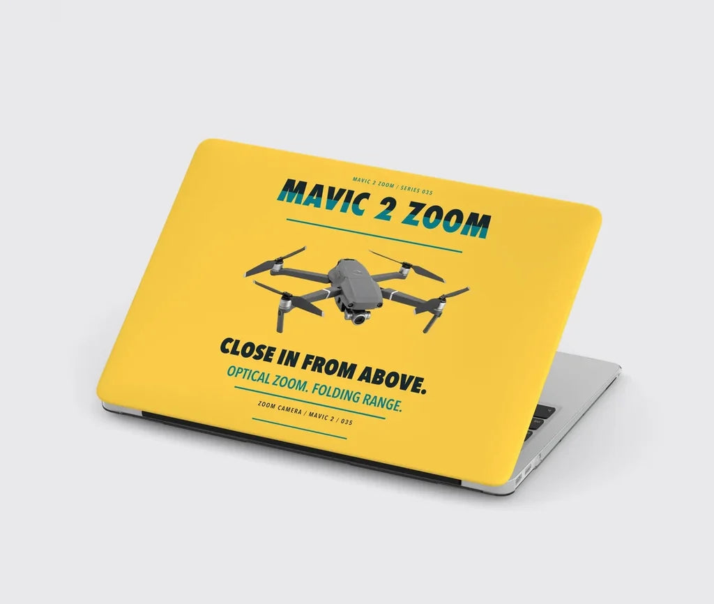 DJI Mavic 2 Zoom design on yellow MacBook case
