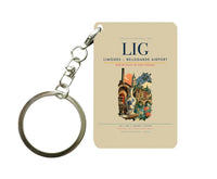 Thumbnail for Limoges – Bellegarde Airport (LIG) design on beige key chain