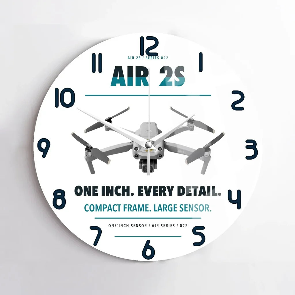 DJI Air 2S design on white no frame wall clock
