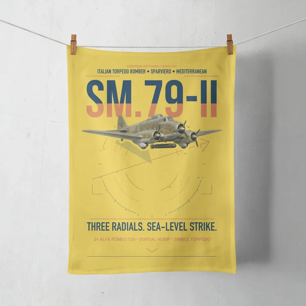 Savoia-Marchetti SM.79-II Sparviero design on yellow towel