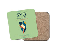 Thumbnail for Seville Airport (SVQ) design on light green 1 piece coaster