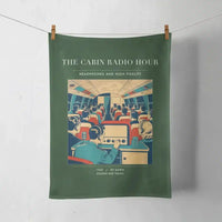 Thumbnail for VINTAGE G4229 - The Cabin Radio Hour - Designed Towels design on darkgreen