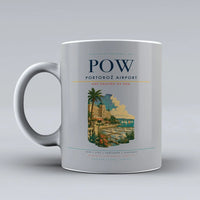 Thumbnail for Portorož Airport (POW) airport code design on light gray ceramic mug