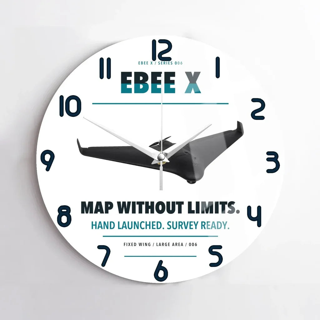 AgEagle eBee X design on white no frame wall clock