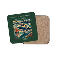 Thumbnail for The Glassy Water Warning - Designed Coasters design on dark green 1-piece