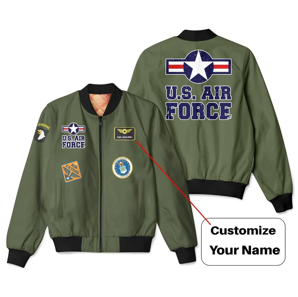 Customisable US Air Force 3D Bomber Jacket - view 3