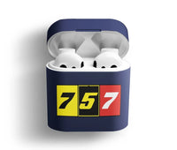 Thumbnail for Flat Colourful 757 AirPods plastic case - Dark Blue