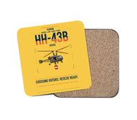 Thumbnail for Kaman HH-43B Huskie design on yellow 1 piece coaster