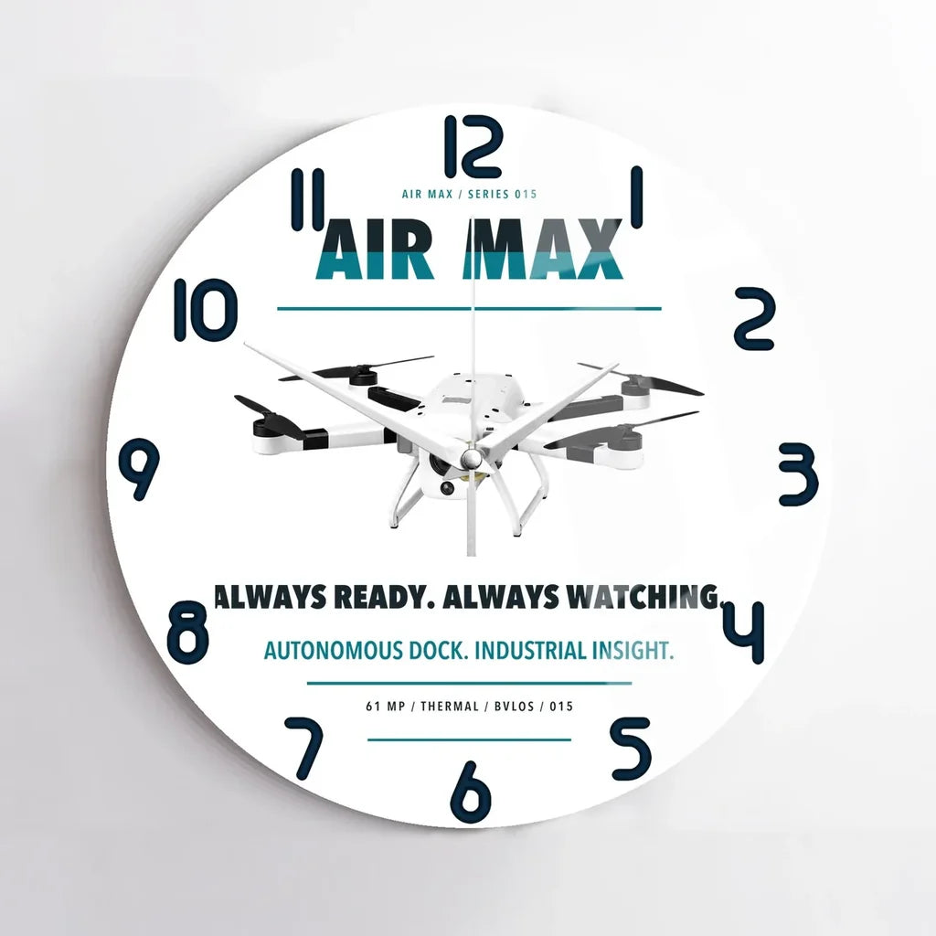 Percepto Air Max design on white no frame wall clock