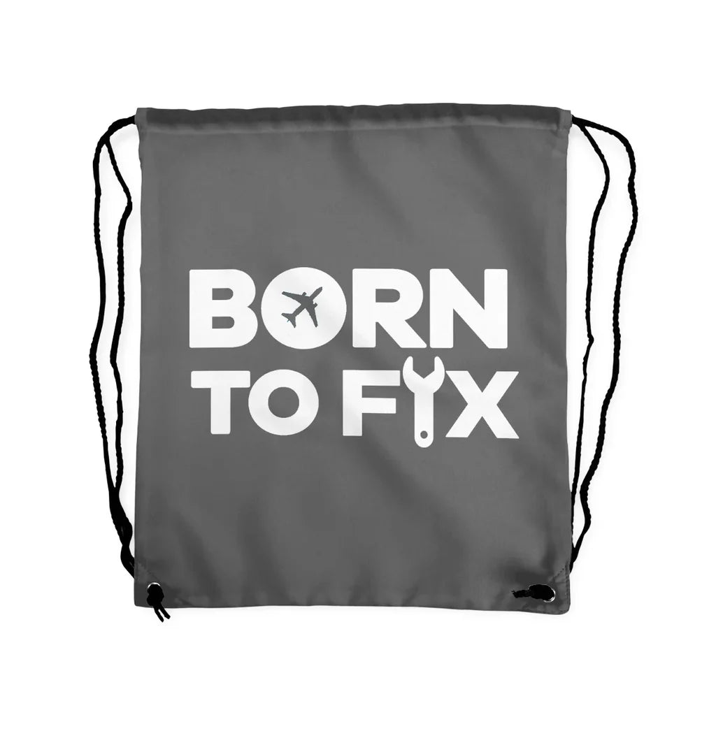 Born To Fix Airplanes Drawstring Bag - view 3