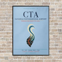 Thumbnail for Catania-Fontanarossa Airport CTA vertical canvas print - framed - light blue background
