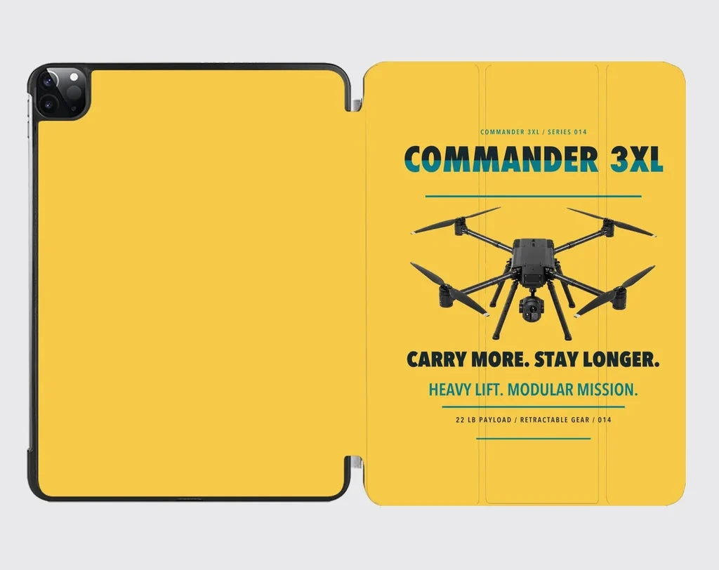 Draganfly Commander 3XL design on yellow ipad tablet case