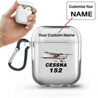 Thumbnail for The Cessna 152 AirPods transparent case - With Buckle +Name