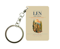 Thumbnail for León Airport (LEN) design on beige key chain
