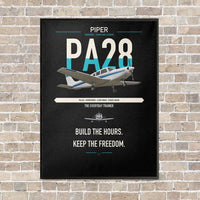 Thumbnail for Piper PA-28 Cherokee vertical canvas print - framed - black background