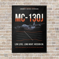 Thumbnail for MC-130J COMMANDO II vertical canvas print - framed - black background