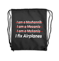 Thumbnail for I Fix Airplanes Drawstring Bag - view 3