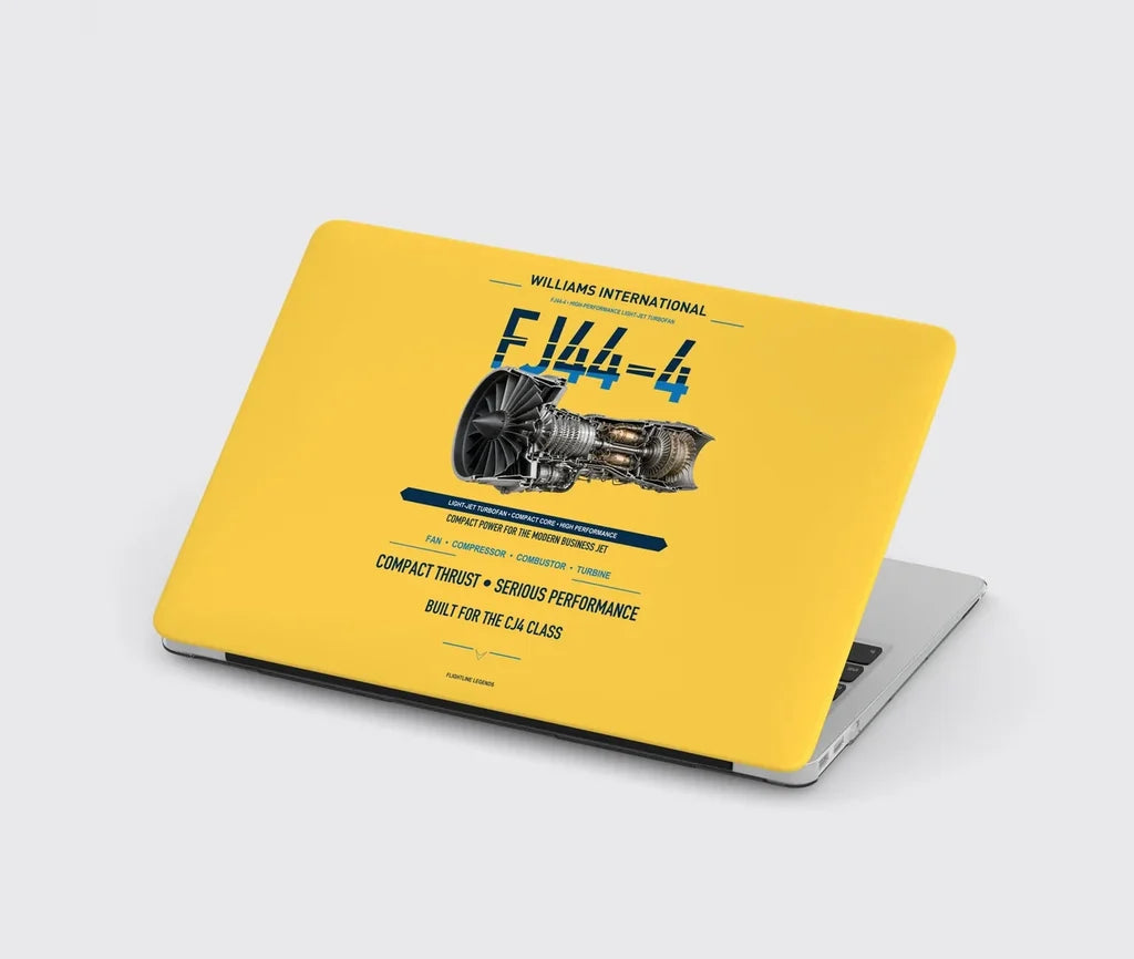 FJ44-4 design on yellow MacBook case