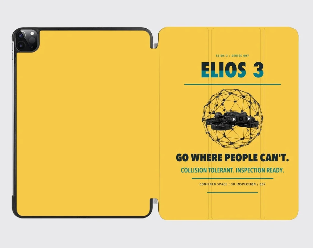 Flyability Elios 3 design on yellow ipad tablet case