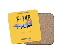 Thumbnail for F-14B Tomcat Power The Fleet design on yellow 1 piece coaster