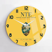 Thumbnail for Nantes Atlantique Airport (NTE) design on yellow no frame wall clock
