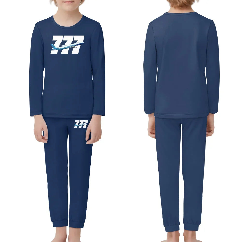 Super Boeing 777 children pajamas - Dark Blue