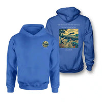 Thumbnail for VINTAGE G4510 - The Harvest And The Airfield - Double-Side Hoodie design on blue double side