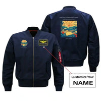 Thumbnail for VINTAGE G4500 - The Five Hundredth Sunrise - Bomber Jacket design on blue+name