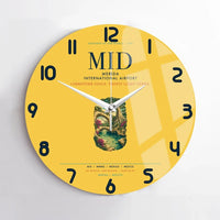 Thumbnail for Merida International Airport (MID) design on yellow no frame wall clock