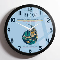 Thumbnail for Baghdad International Airport BGW Wall-Clock Framed - Light Blue