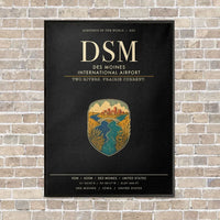 Thumbnail for Des Moines International Airport DSM vertical canvas print - framed - black background