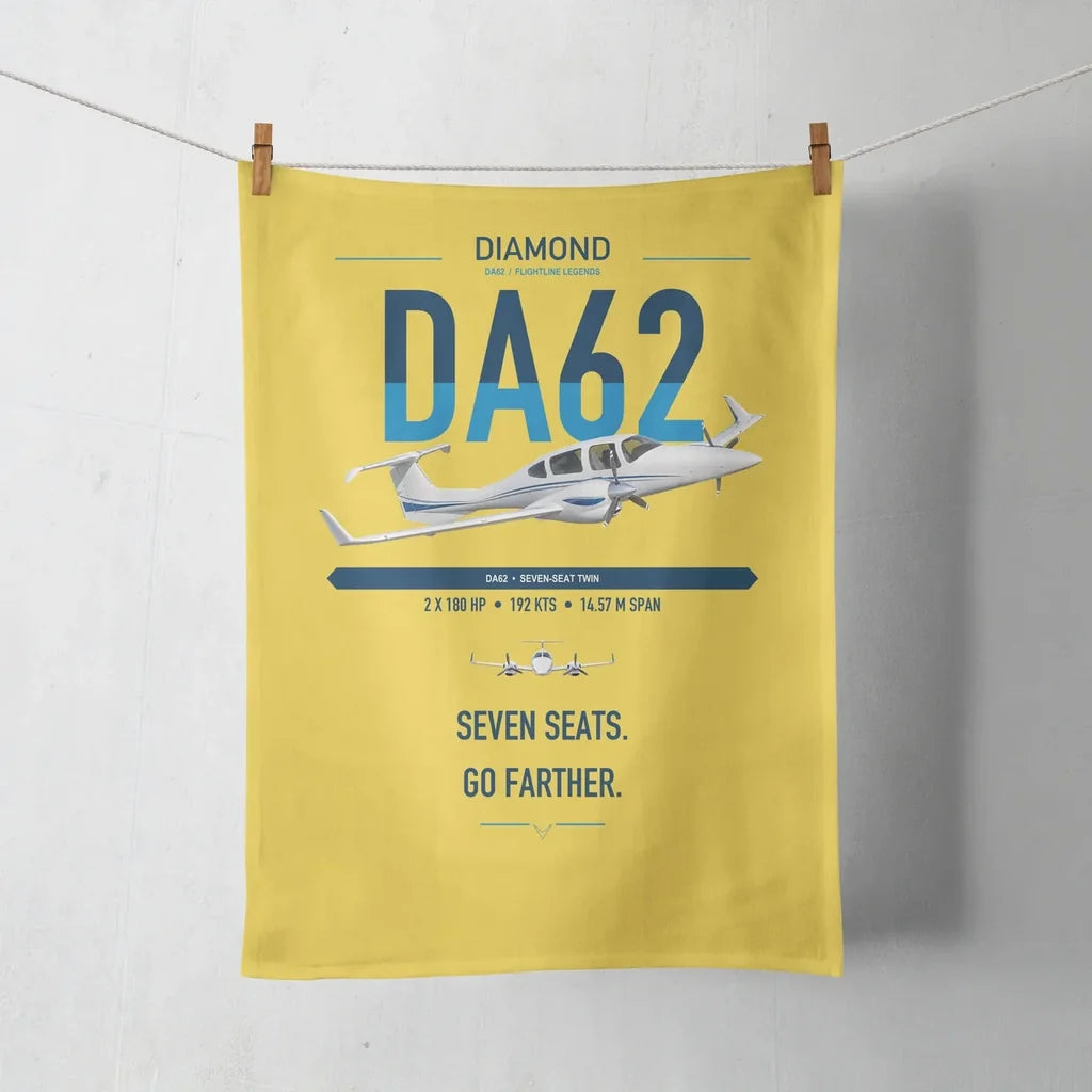 Diamond DA62 design on yellow towel