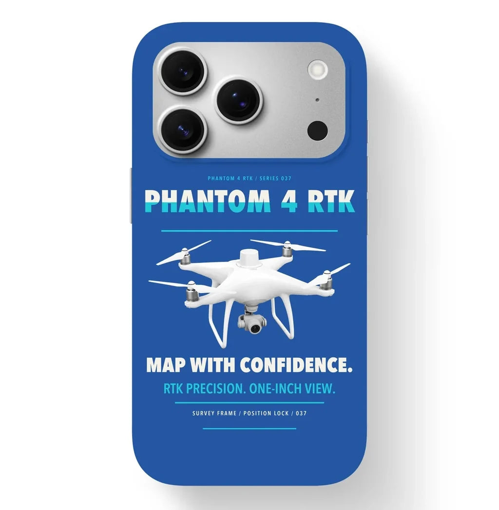 DJI Phantom 4 RTK Case design on blue iphone case