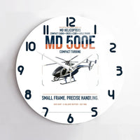 Thumbnail for MD Helicopters MD 500E design on white no frame wall clock