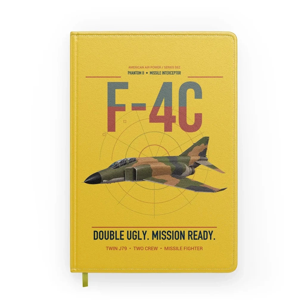 F-4C Phantom II design on yellow notebook