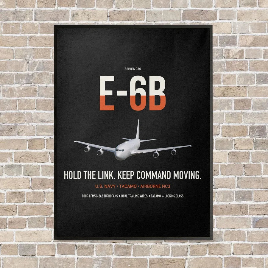 E-6B Mercury vertical canvas print - framed - black background