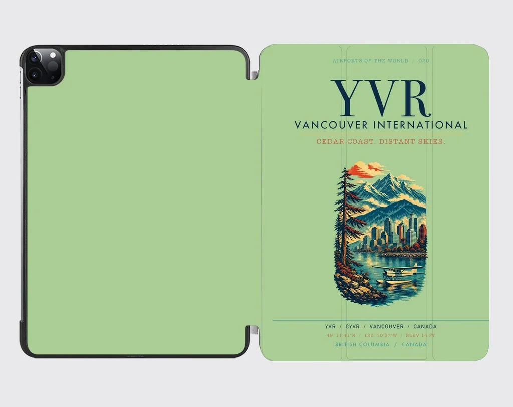 Vancouver International Airport (YVR) design on light green ipad tablet case