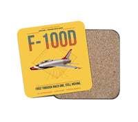 Thumbnail for F-100D Super Sabre design on yellow 1 piece coaster