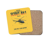 Thumbnail for Westland Scout AH1 design on yellow 1 piece coaster